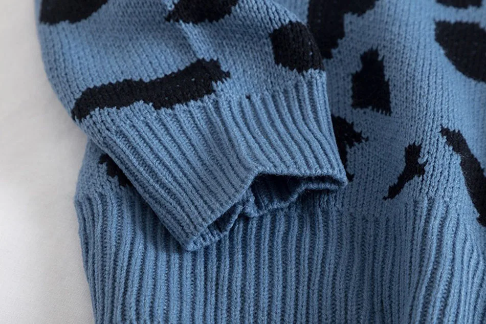 Леопардовый Круглый вырез вязаный пуловер и свитеры для мужчин Blusa De Frio Masculino длинный рукав мужской свитер Abrigo Hombre