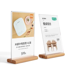 SVIAO señal de acrílico de doble uso, señal de mesa de 100x150mm, tipo T/Tipo L, muestra de información del producto, para aperitivos y platos