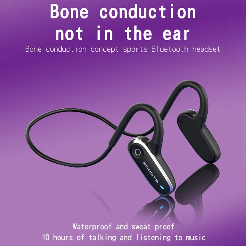 Bluetooth Headphones Bone Conduction Earphones Bluetooth 5 0 Wireless Sweatproof and Waterproof Sports Headset