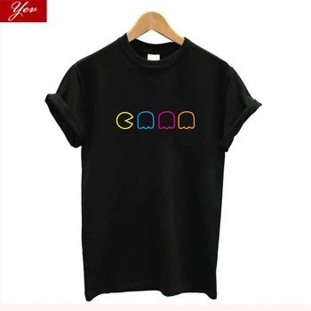 

Pac-Man Video Game Sarcastic Novelty women Funny T Shirt game fan loose streetwear hip-hop tshirt women summer top tee harajuku
