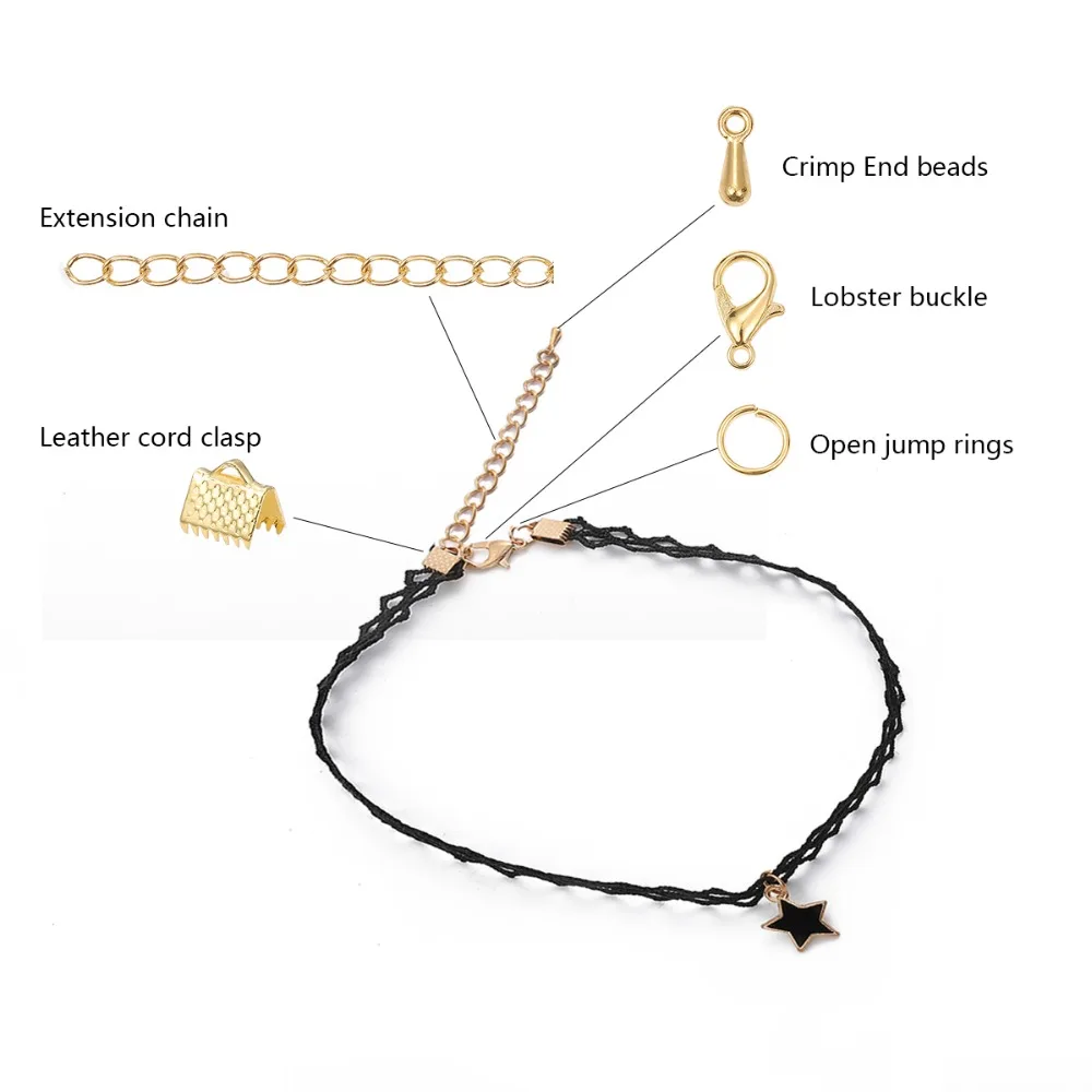 Schmuck Herstellung Kit Reparatur Werkzeug Geöffnete Sprung-Ring/Karabiner/Schwanz Kette/Clip Schnalle/Ohrring Haken set DIY Ohrringe Materialien – Detail 6