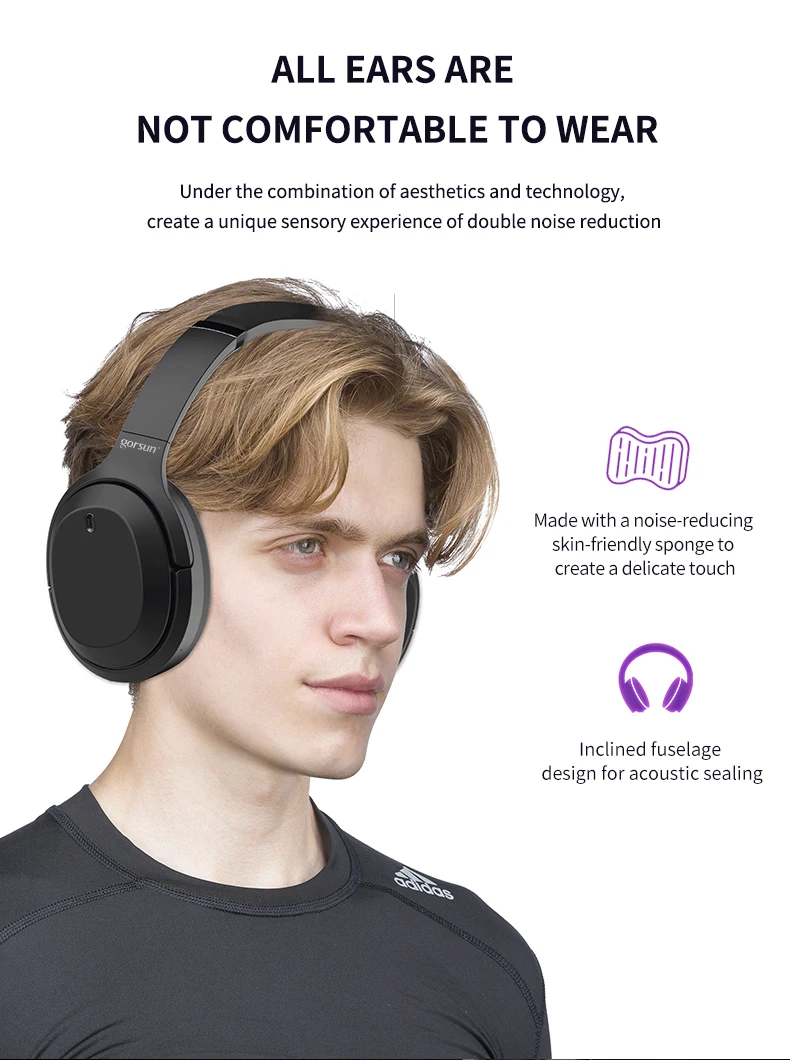 Guursun M98 наушники Bluetooth гарнитура 5,0 беспроводные наушники HiF стерео складные с микрофоном ANC активное шумоподавление