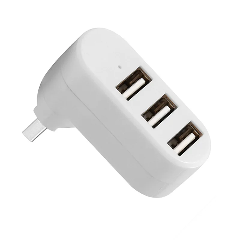 White Высокоскоростной usb-хаб, вращающийся, 3 порта, USB, несколько концентраторов, 2,0, USB адаптер для ноутбука, компьютера, концентратор, USB, несколько портов, адаптер - Цвет: White