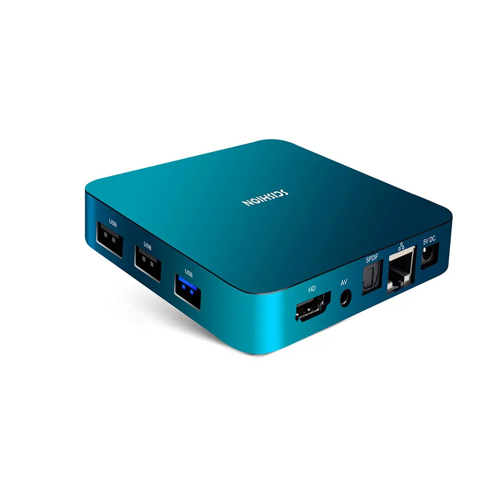 SCISHION AI One Android 8,1 ТВ-приставка Rockchip 3328 2GB+ 16GB 2,4G WiFi USB3.0 BT4.0 смарт-приставка с голосовым управлением HD ТВ-приставка