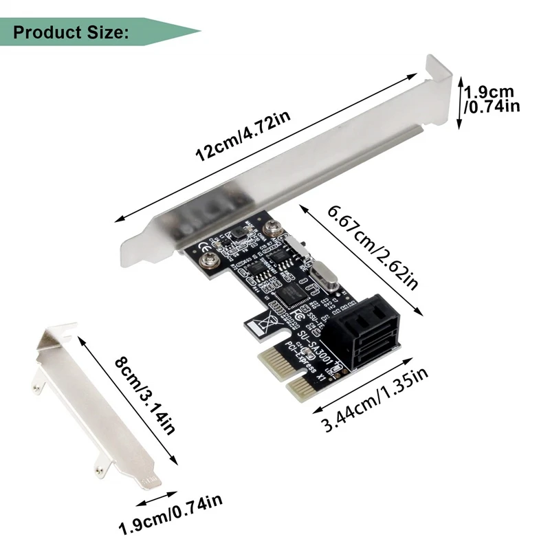 Pci-E к Sata3.0 2 порта Плата расширения мини Pcie к Sata 3,0 интерфейс адаптера преобразования для Ssd загрузки системы Riser контроллер для