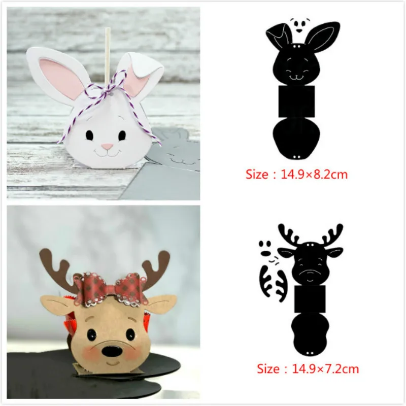 1 шт. металлические штампы кролик олень коробка трафарет для сделай сам