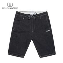 HW новые хлопковые джинсовые шорты летние трендовые черные модные индивидуальные повседневные джинсы мужские шорты с пятью точками