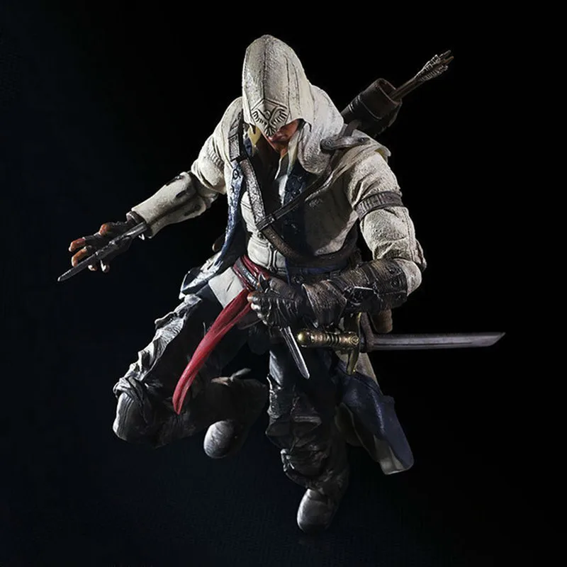 

28CM Game Play Arts Connor Kenway PVC Action Figure Collection Model Toy Doll Boys Toys Adult Gift