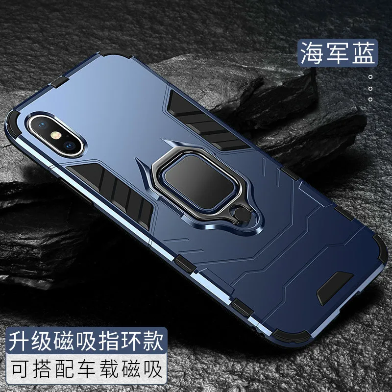 Ударопрочный чехол для iPhone X S max, чехол для iPhone X XS, Xs, Max, XR, держатель для кольца на палец, чехол для телефона, сверхмощный защитный чехол - Цвет: Фиолетовый