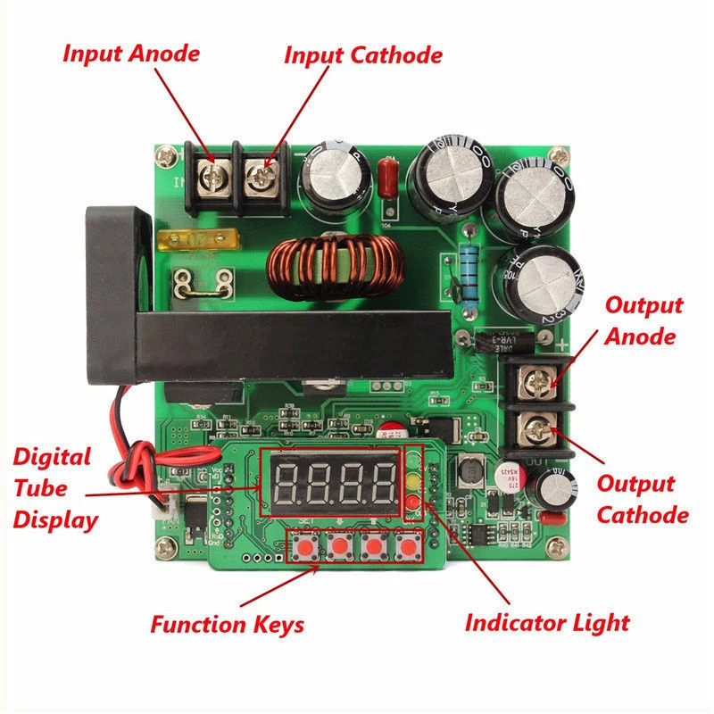 Топ!-DC-DC BST900W CNC повышающий преобразователь 8-60V повышающий 10-120V солнечная зарядка CVCC