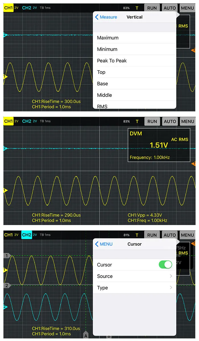 Hantek Official iDSO1070A Digital Oscilloscope USB iPhone/iPad/Android/Windows Osciloscopio Portatil With WIFI Oscillograph
