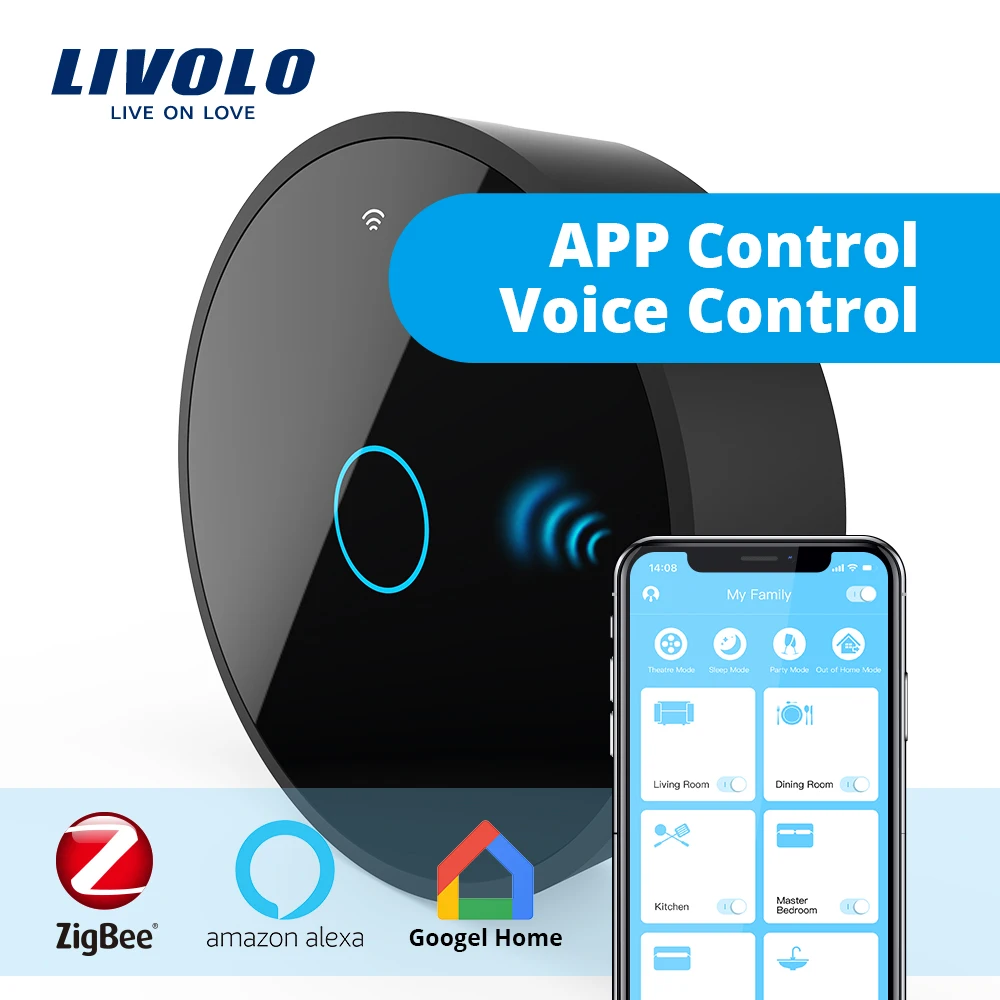  Livolo New Series Smart Movable ZigBee GatewaySmart WiFi Controller by SmartPhonegoogle homealexaec - 4000349261585