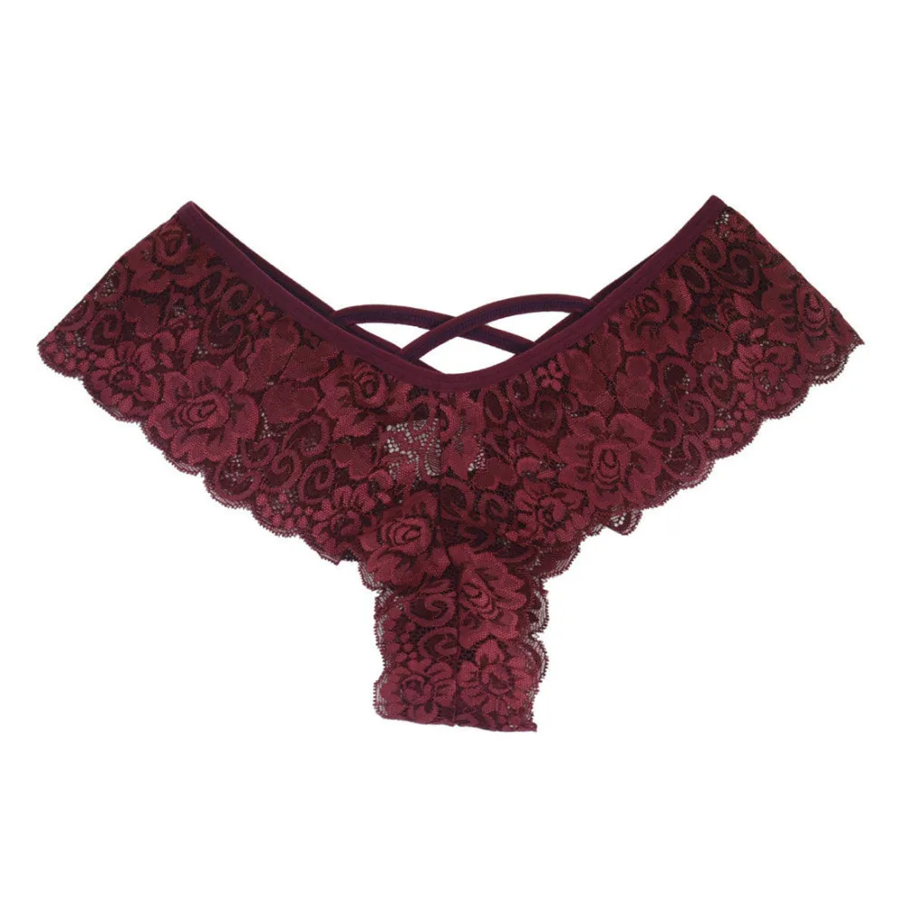 Wine Red Новое модное сексуальное женское кружевное нижнее белье с низкой талией, трусики-стринги, нижнее белье, стринги с низкой посадкой, бесшовные одноцветные 50 - Цвет: Wine Red