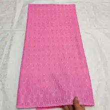 Горячая нигерийский хлопок польский ткань высокого качества Швейцарский польский кружевной Материал 5 ярдов с камнями