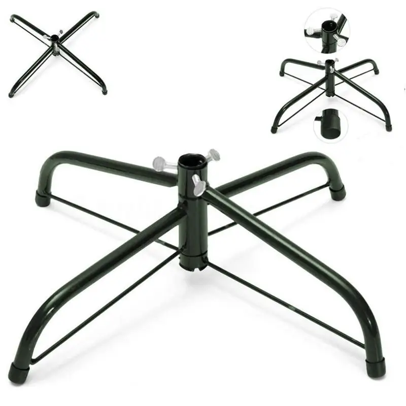 Christmas Tree Stand Green Metal Holder Base Cast Iron Stand 4 Feets Decoration