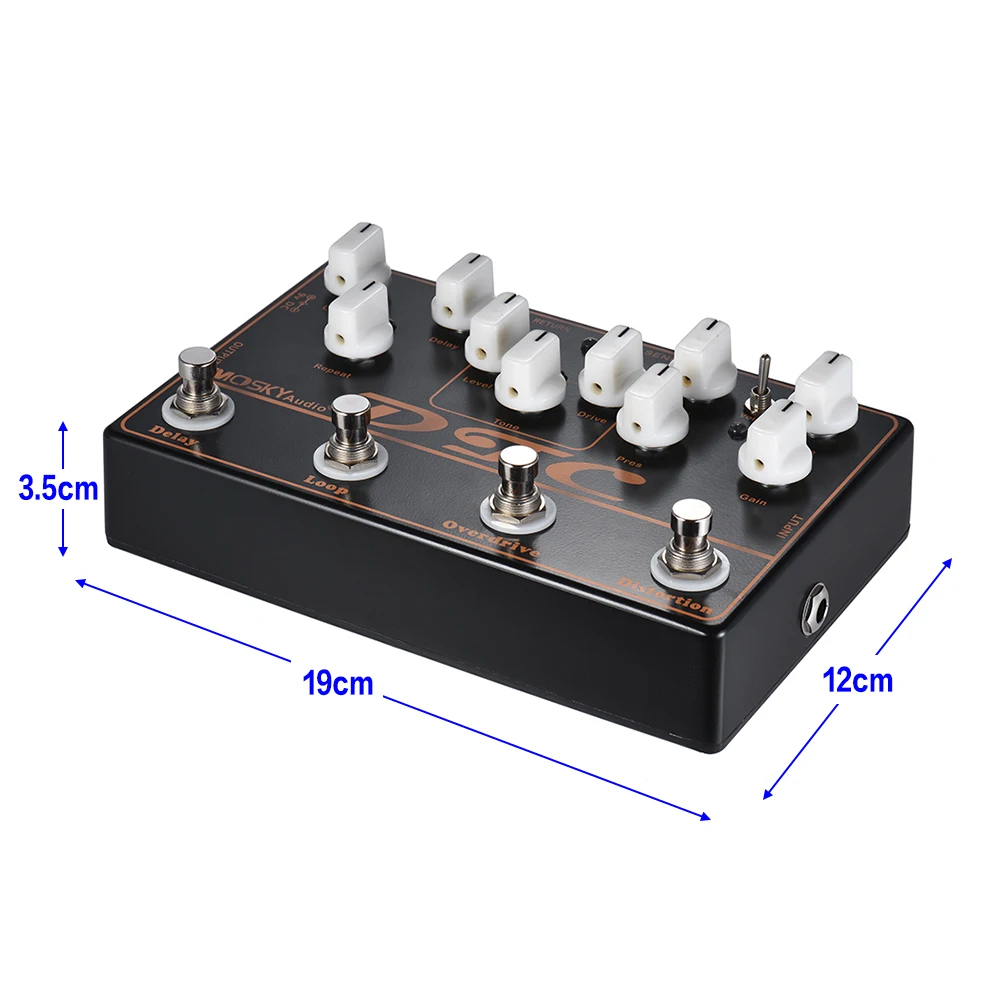 MOSKY DTC 4-in-1 Electric Guitar Pedal Distortion + Overdrive + Loop + Delay Effects True Bypass Guitar Accessories Guitar Part 4 MOSKY DTC 4-in-1 Electric Guitar Pedal Distortion + Overdrive + Loop + Delay Effects True Bypass Guitar Accessories Guitar Part 4