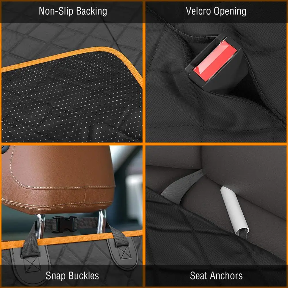Lanke Dog Back Seat Cover Protector Waterproof Scratchproof Nonslip Hammock for Dogs, Against Dirt and Pet Fur Car Seat Covers