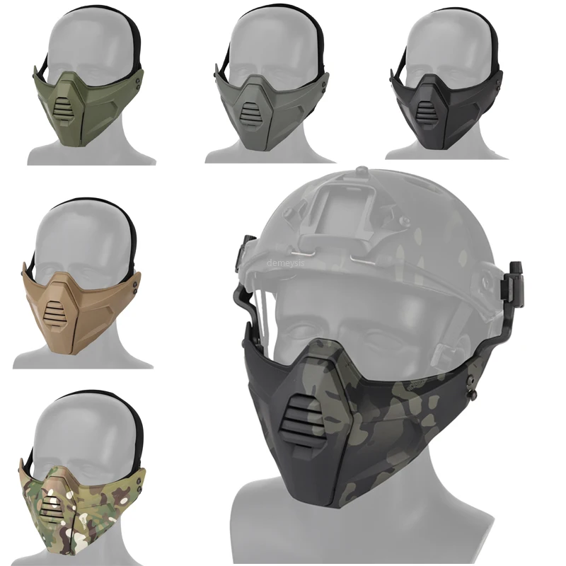 

Army Tactical Combat Mask Half Face Men Shooting Hunting Protection Mask Camouflage Military Paintball Airsoft Sports Mask