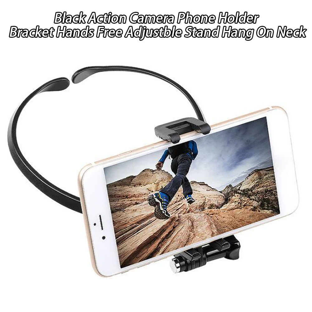Носимая прочная подставка для крепления на шею ABS Action camera Черный инструмент регулируемое крепление для рук Универсальный держатель для телефона