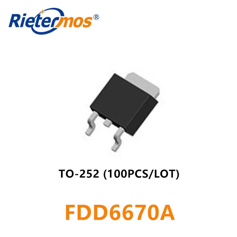 100 шт. FDD6670A D6670A FDD6670 30V SMD N-CHANNEL высокого качества | Электроника