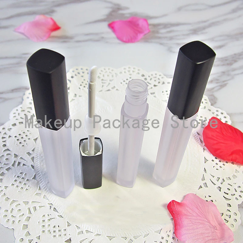 

50pcs/lot 5ml Empty PET Square Matte Clear Lip Gloss Tube Plastic Cosmetic Liquid Lipstick Frosted Lipbalm RefillableContaienr