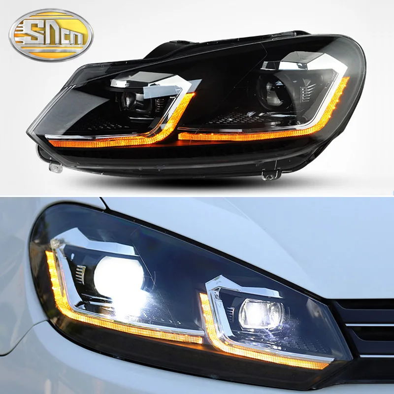 SNCN Car Styling LED Headlight Assembly For Volkswagen Golf 6 2009- 2013 MK6 R20 Dynamic Turn Signal Lamp LED DRL Head Lamp