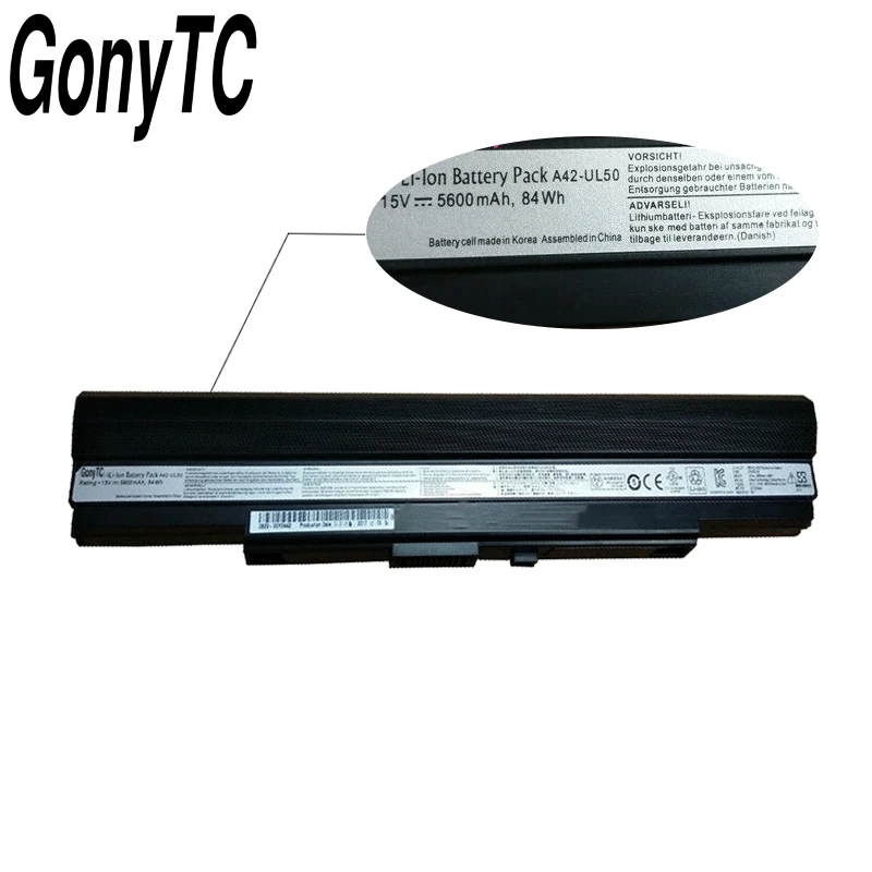 GONYTC 15V 84WH A42-UL50 Аккумулятор для ноутбука ASUS UL30 UL30A U30JC UL50 UL80 U30 U35 U45 UL30A UL80A серии A41-UL80 A42-UL30