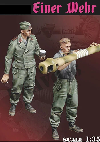 1/35 Einer Mehr Uncolor(2 фигурки с бочкой) Игрушечная модель из смолы миниатюрная фигурка из смолы Неокрашенная