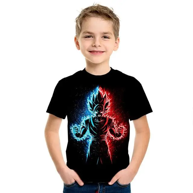 Dragon Ball Z Goku Saiyan/Shenlong patrn Dragon Ball animacin patrn nios camiseta nios Топы camiseta hombres nias camiseta - Цвет: PT-689