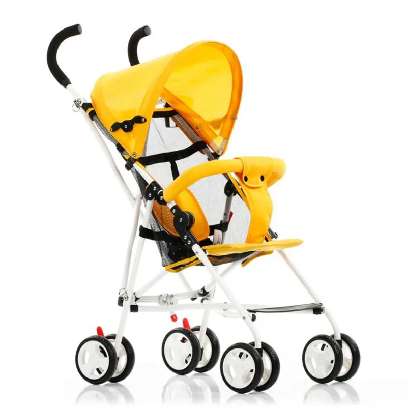 Легкая детская коляска Детский рюкзак на колесах для путешествий Складная коляска для новорожденных для коляски Портативный четырёхколёсный вагончик с колясками - Цвет: Цвет: желтый