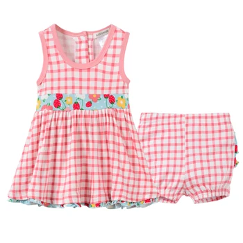 

2020 Kavkas Baby Dress For Girl 2020 Summer Red Plaid Sleeveless Kids Children Dress Infant Baby Girl Dress Vestido