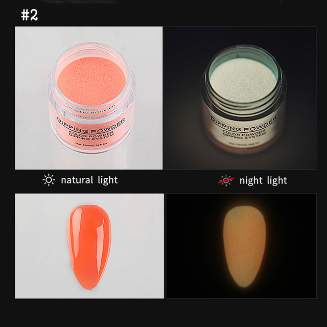 Double Color Fluorescent Nail Dipping Powder Pencil Cushion Polish Nail Art DIY Glow Effet Party Pigment Eye Shadow Use