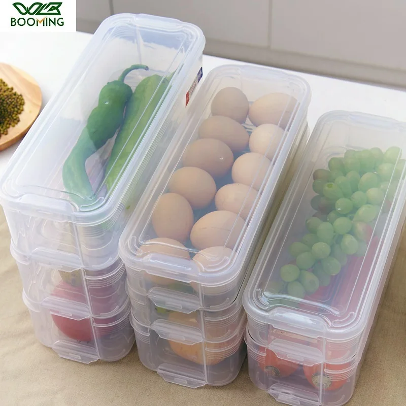 

WBBOOMING Multi-functional Crisper Kitchen Refrigerator Storage Box Food Transparent Keep Egg Fish Fruit Fresh Cabinet Organizer