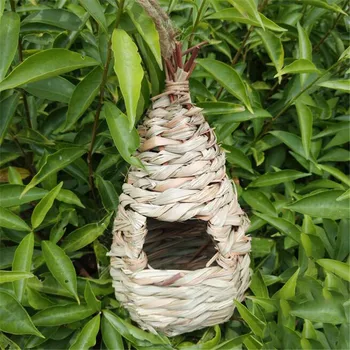 

Natural Grass Bird Nest Birdhouse Bird Cage Home Yard Decoration Small Bird House Cage Bird Egg Container Breeding Nest