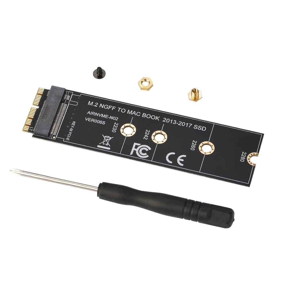 50 шт. M key M.2 NGFF PCIe AHCI SSD адаптер карты для MACBOOK Air 2013 A1465 A1466 Pro A1502 A1419 M2 Macbook карта