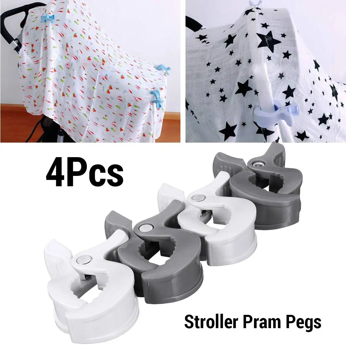

Baby Carriage Blanket Mosquito Nets Clips Toddlers Multifunction Stroller Accessories Infants Plastic Molar Toys Child Cart Clip