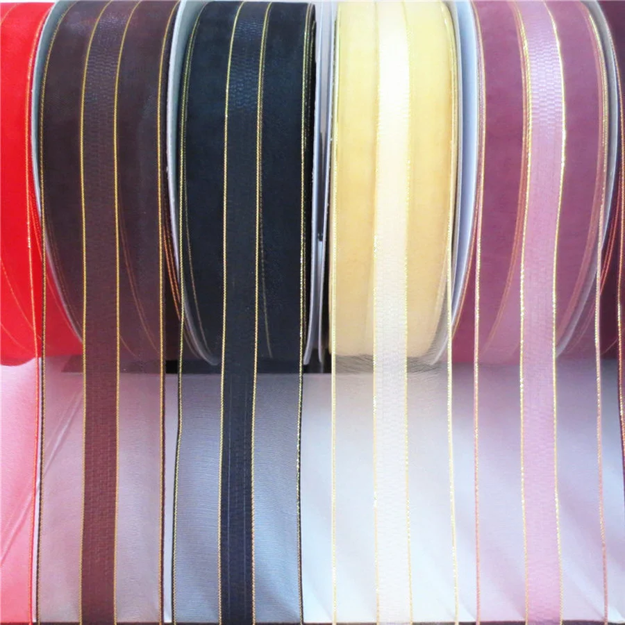 

Lace 4cm Korean Ribbon Medium Satin Mesh Gold Lace Ribbon DIY Gift Flower Packing Wedding Decoration Ribbon 348