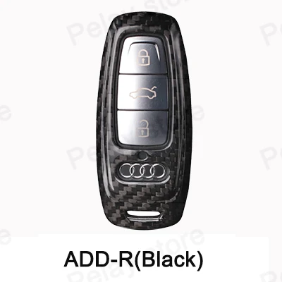 ADD-R(Black) Для Audi A6L Q5 A3 A4 B6 B7 B8 C6 A7 A8 R8 A1 A4L A5 Q7(ТТС) A6 из углеродного волокна с держателем для стайлинга автомобилей защитный чехол ключа автомобиля - Название цвета: ADD-R(Black)