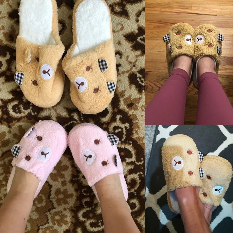 Зимние женские тапочки; домашняя обувь для женщин; Chinelos Pantufas Adulto; модные домашние тапочки на меху с милым медведем и Свинкой