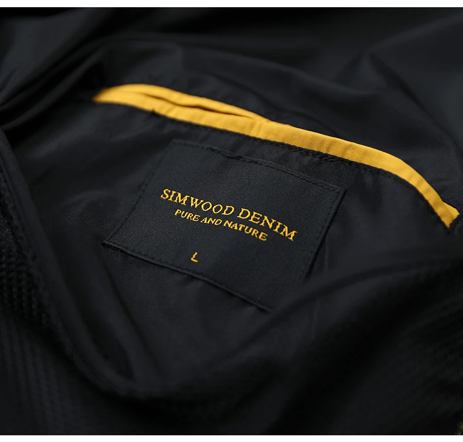 Мужская куртка с капюшоном SIMWOOD, демисезонная курточка желтого цвета, повседневная уличная одежда,, ветровка батальных размеров, 190069
