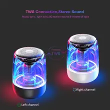 

Bluetooth Wireless Speakers Stereo Column Portable Speaker Romantic Colorful Light with Microphone