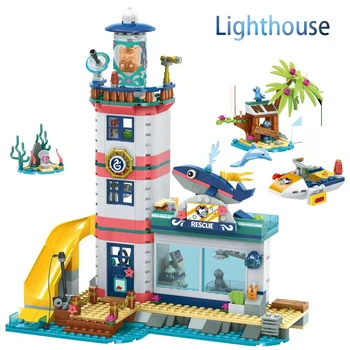 

663pcs Lighthouse Rescue Center Building Block Compatible with 41380 Brick Toys for Girls Toys gift