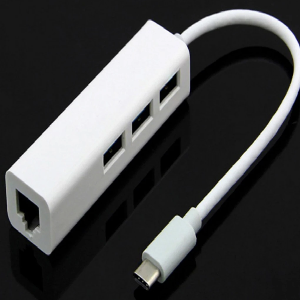 USB C type C к Ethernet адаптер портативный ноутбук планшетный ПК USB2.0 концентратор RJ45 сетевой карты Lan адаптер