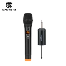 EPGVOTR UHF Wireless Mikrofon System Dynamische Karaoke Metall Handheld Mic 30 Kanal Einstellbar Wiederaufladbare Empfänger 50meter