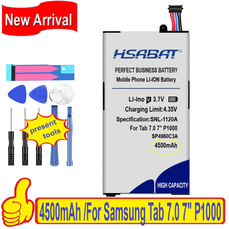 Аккумулятор для Samsung Galaxy Tab 7 0 4500 мАч SP4960C3A &quot P1000 P1010 GT планшет бесплатная доставка