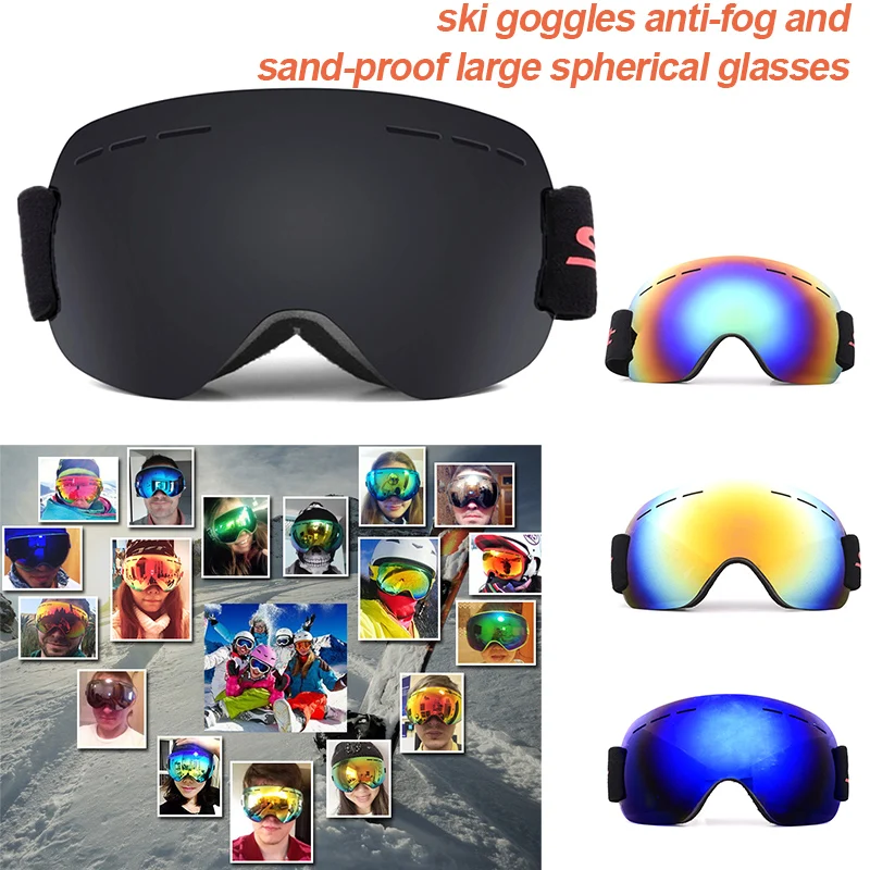 

Wind Mirror Dual Lens Snowmobiling Game Ski Goggles 2018 Unisex Snow Mountain Spherical Riding Snowboard Outdoor Outdoors