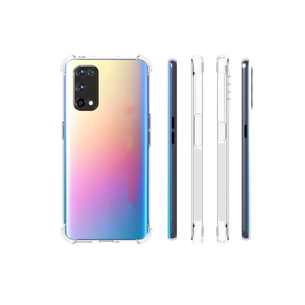 Transparent Phone Cases For Realme X7 Pro Case + Tempered Glass Soft Clear TPU Gel Skin Cover