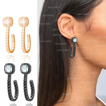 

missvikki Unique Design Shiny Trendy Shape Drop Earrings Clear CZ For Women Bridal Wedding 2020 New Design Best gift Jewelry