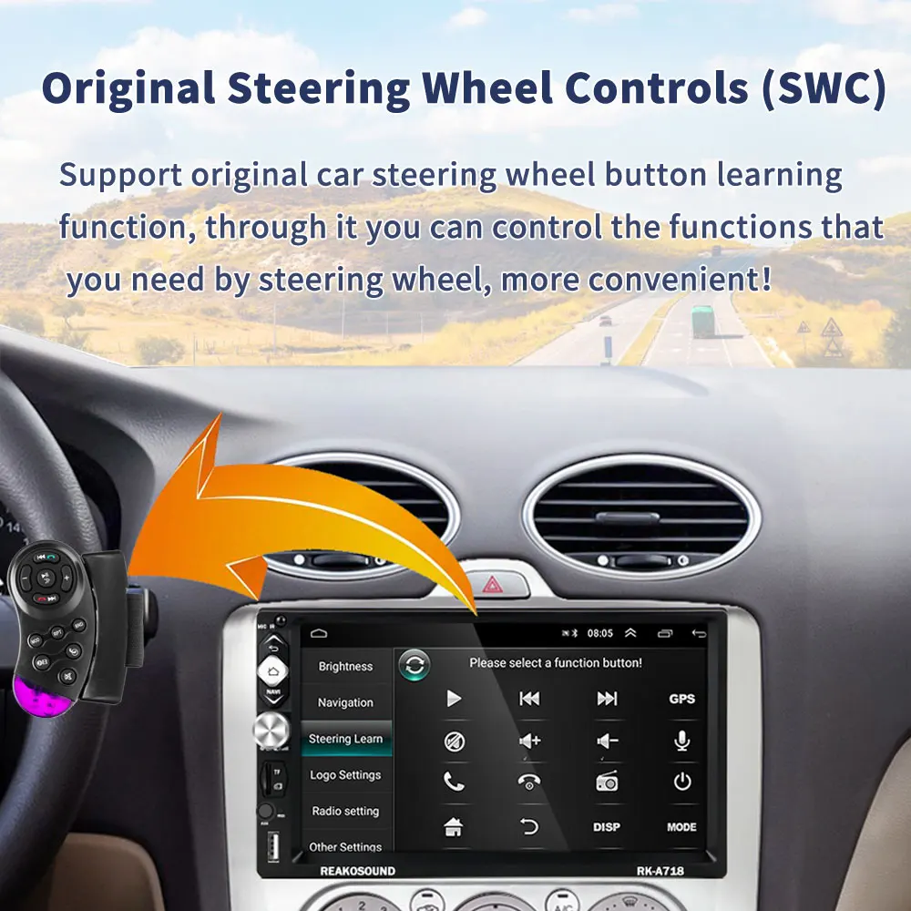  Podofo 2din Andriod 81 Auto Radio Multimedia Player GPS Bluetooth Wifi MirrorLink 7 ''Autoradio 2 D