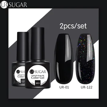 

UR SUGAR 2Pcs Nude Color UV Gel Set Pink Purple Color Gel Nail Polish Semi Permanent Led Gel varnish Soak Off UV Gel Polish DIY